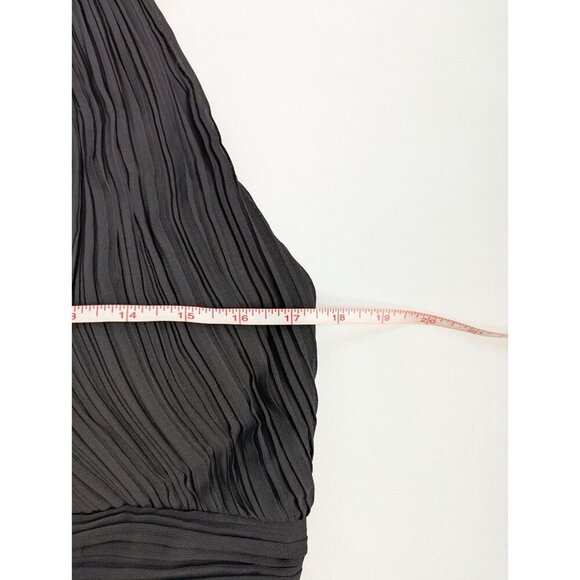 Bill Levkoff Black Formal Chiffon Pleated Dress Size 8 - Picture 10 of 13
